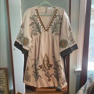 Three Bird Nest Floral Embroidered Mini Dress